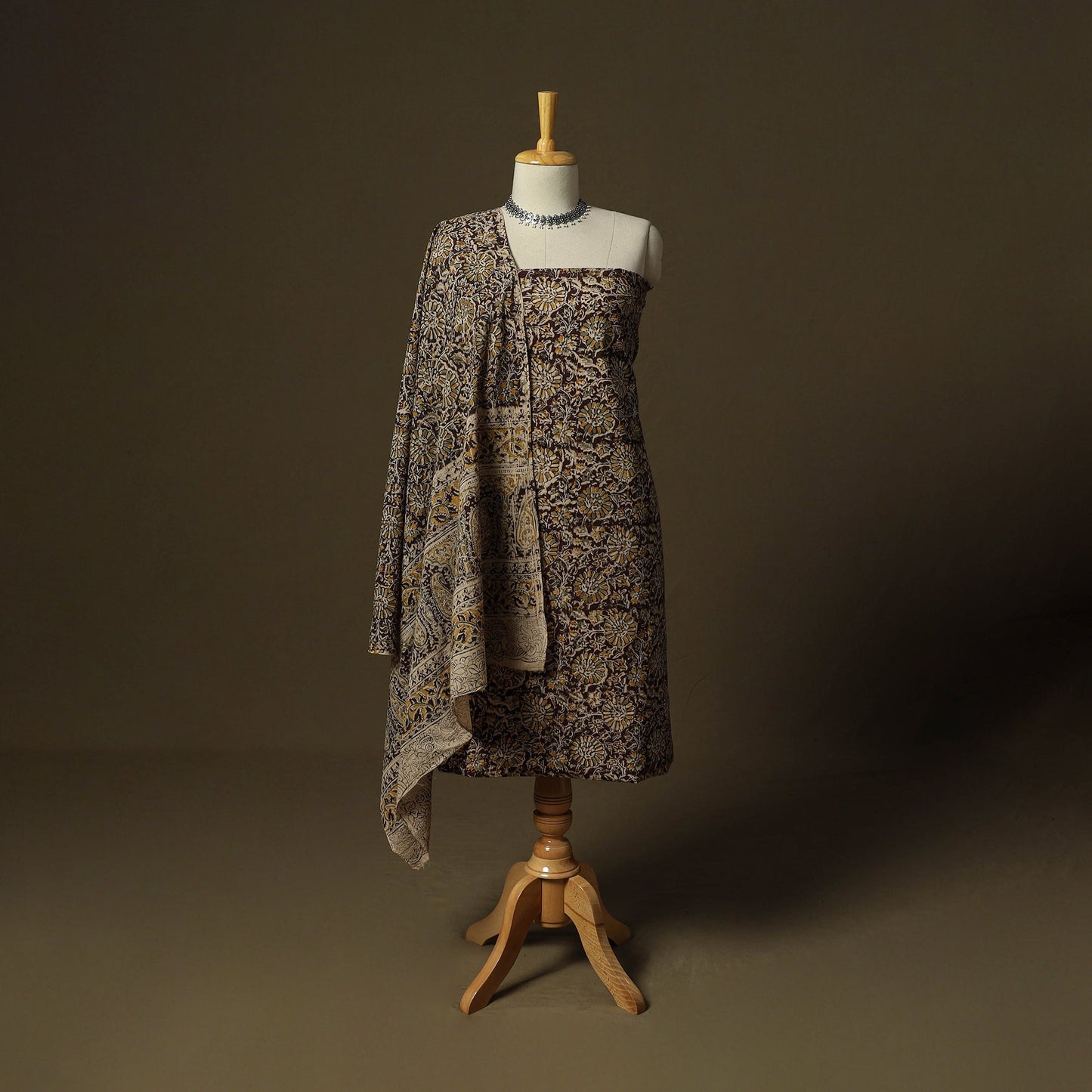 Pedana hand block print natural dyed cotton kalamkari 2pc