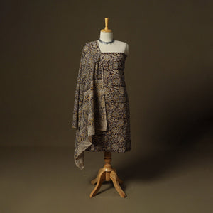 Pedana hand block print natural dyed cotton kalamkari 2pc