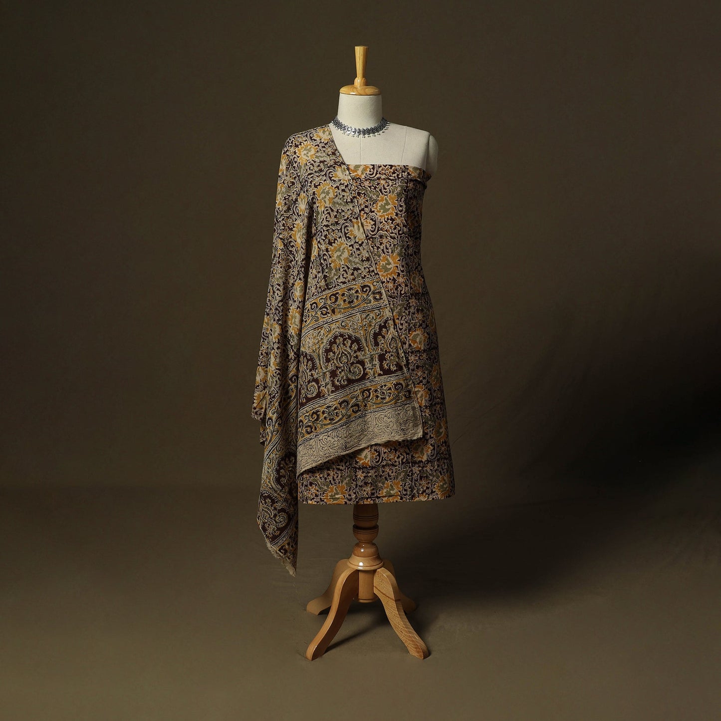 Pedana hand block print natural dyed cotton kalamkari 2pc
