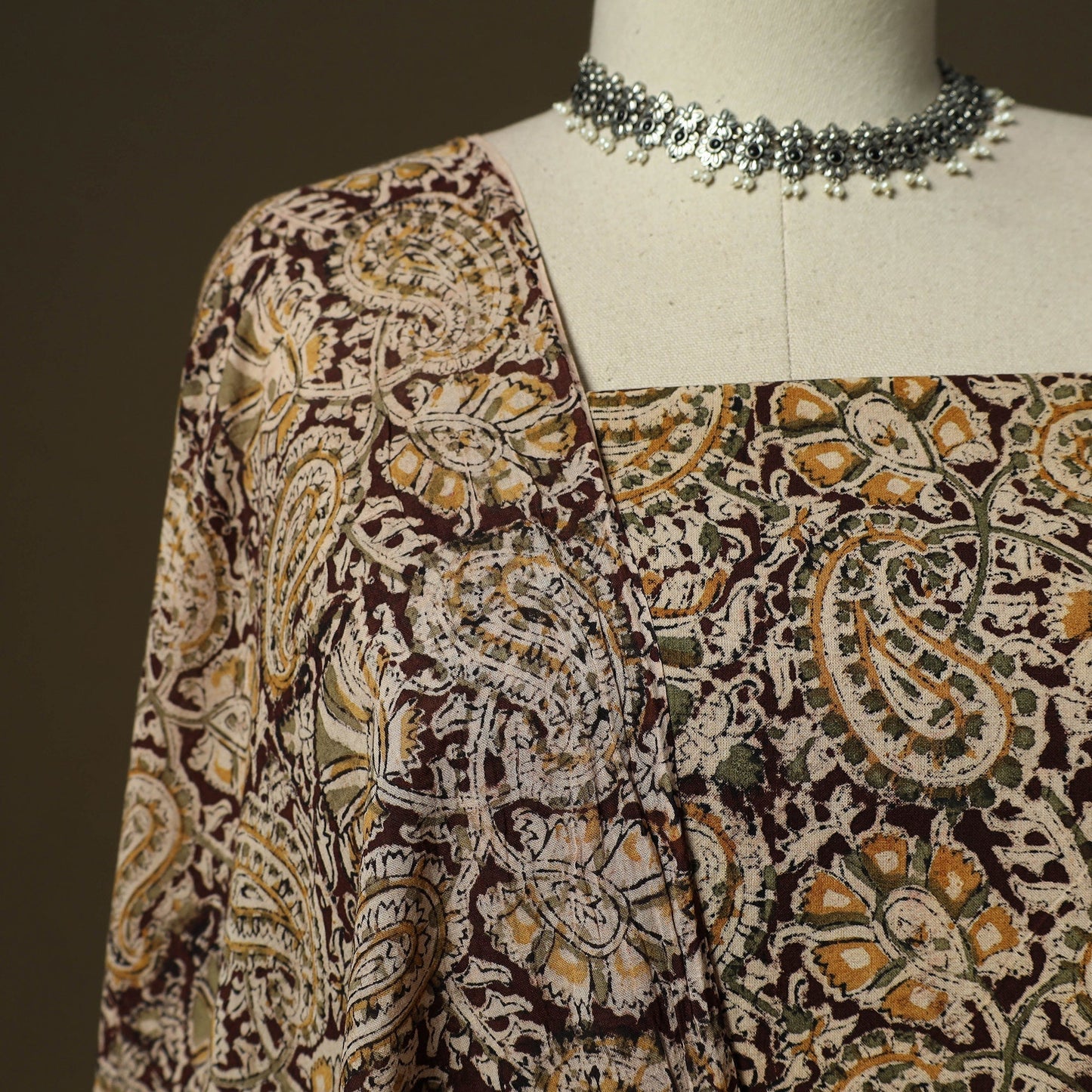 Pedana hand block print natural dyed cotton kalamkari 2pc