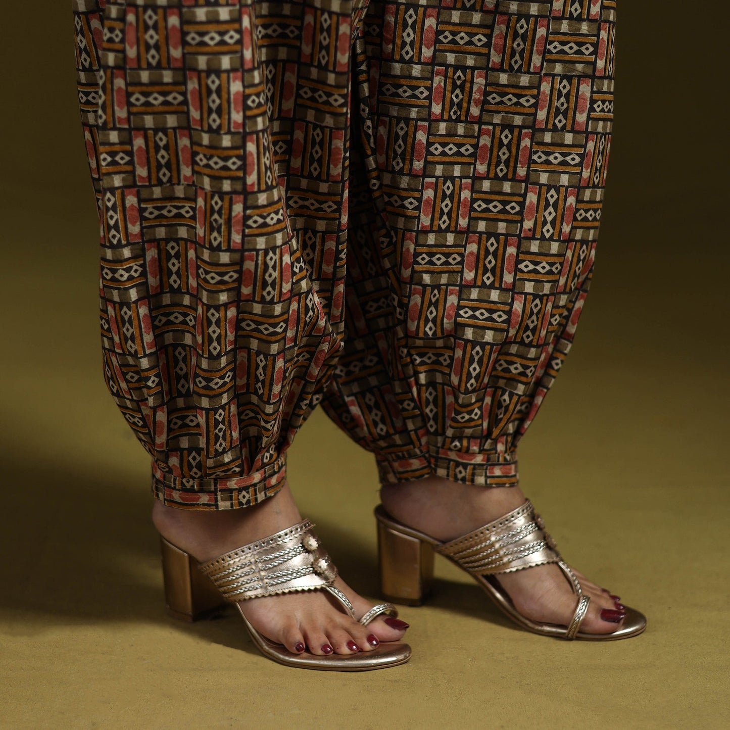 Pedana hand natural dyed cotton kalamkari afghani salwar 16