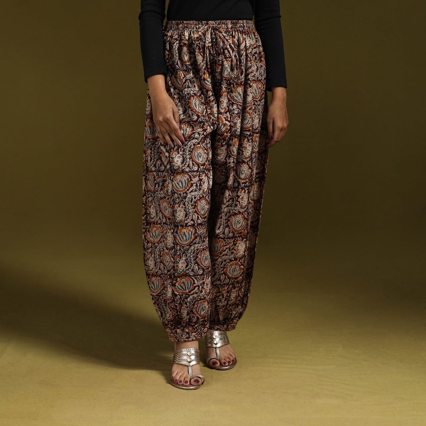 Pedana hand natural dyed cotton kalamkari afghani salwar 13