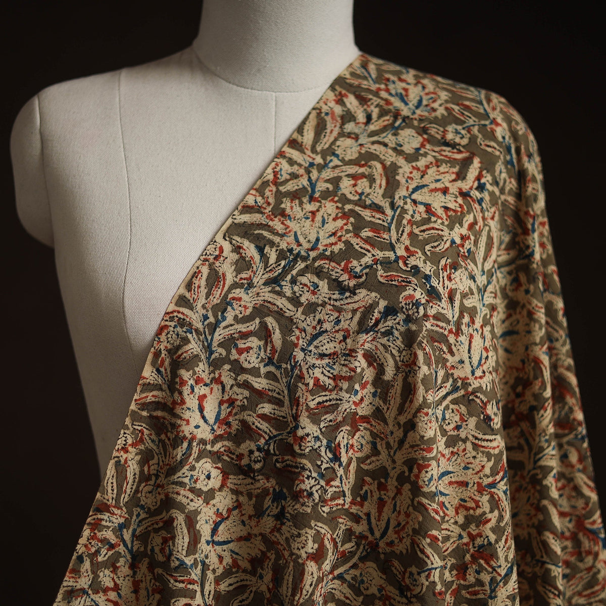 Pedana hand block print natural dyed cotton kalamkari