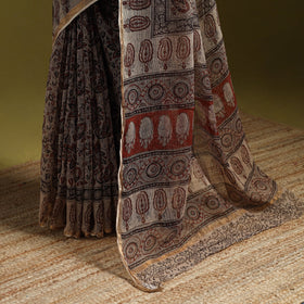 Pedana hand block print natural dyed kota doria cotton