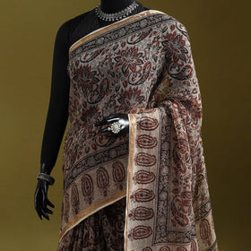 Pedana hand block print natural dyed kota doria cotton