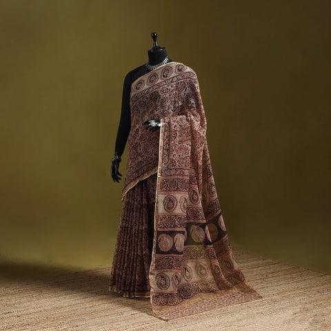 Pedana hand block print natural dyed kota doria cotton