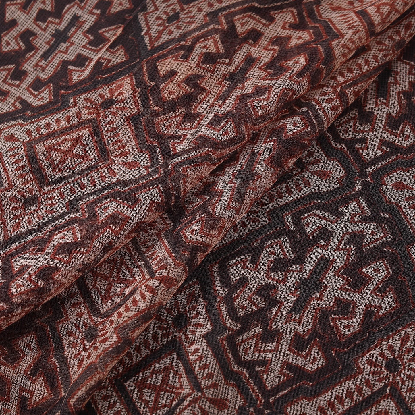 Pedana hand block print natural dyed kota doria cotton