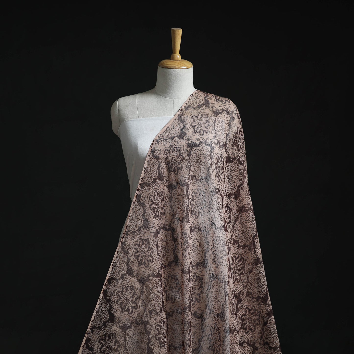 Pedana hand block print natural dyed kota doria cotton