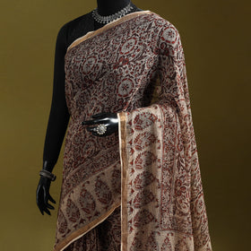 Pedana hand natural dyed kota doria cotton kalamkari saree
