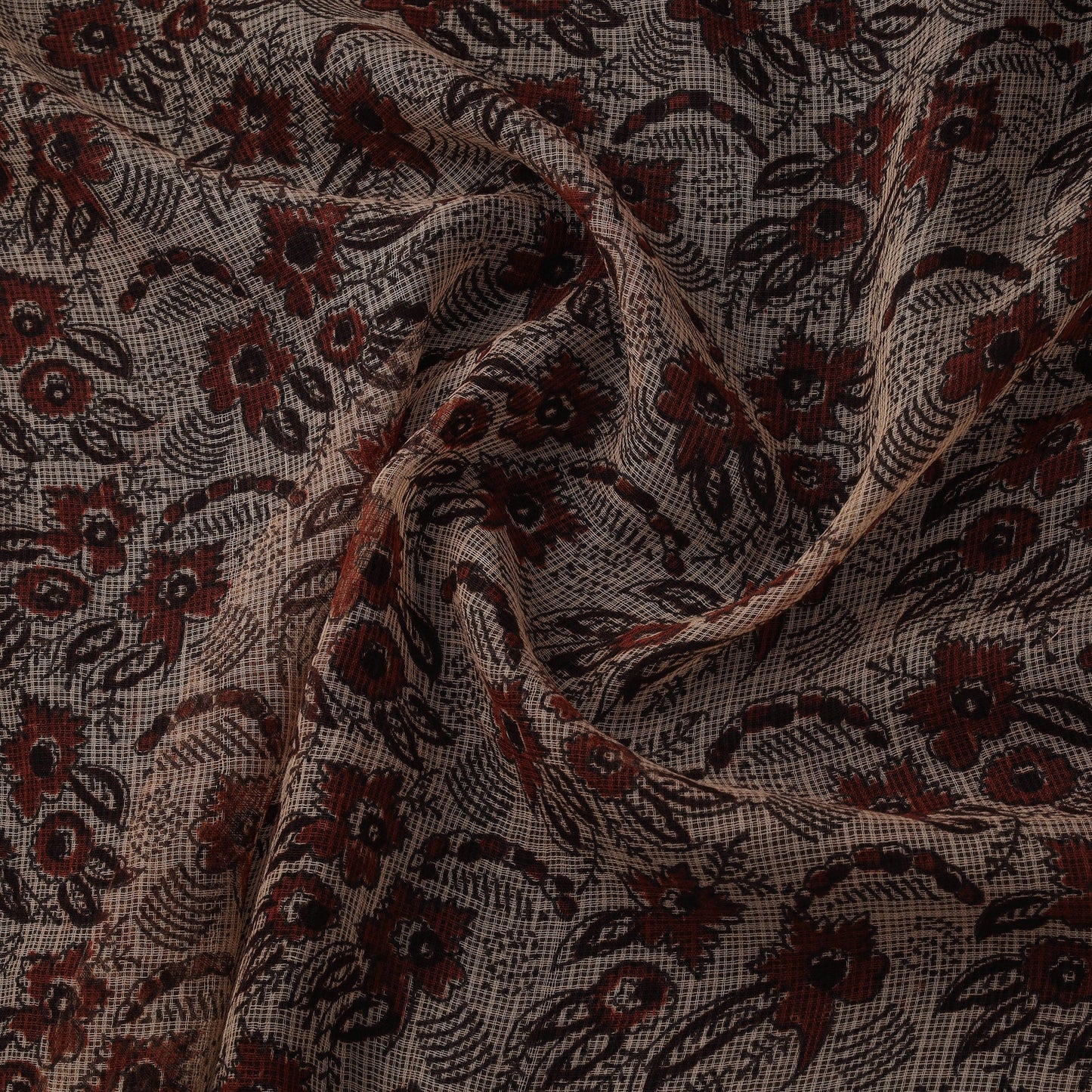Pedana hand block print natural dyed kota doria cotton