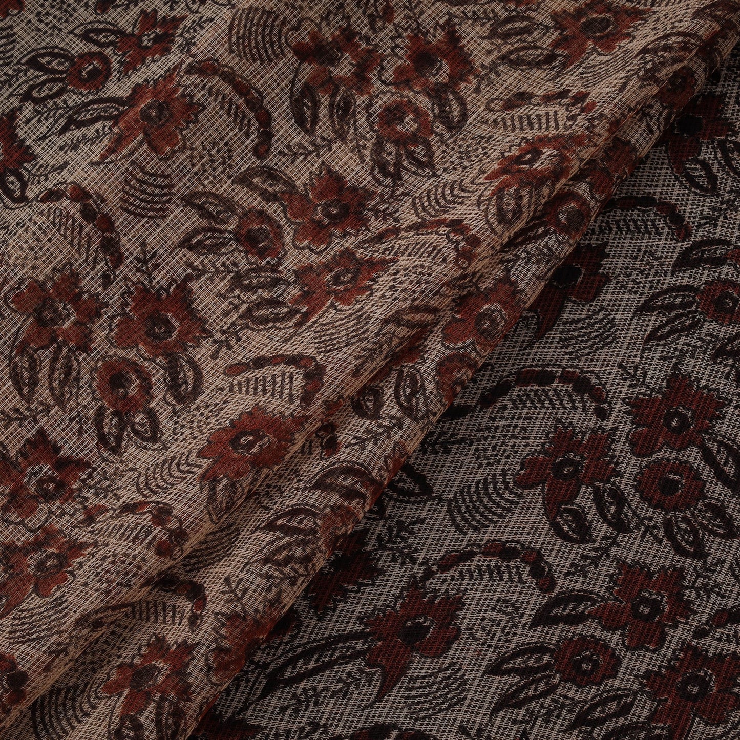 Pedana hand block print natural dyed kota doria cotton