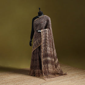 Pedana hand natural dyed kota doria cotton kalamkari saree