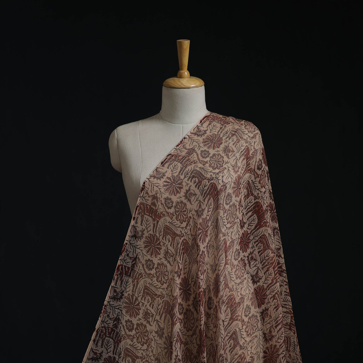 Pedana hand block print natural dyed kota doria cotton