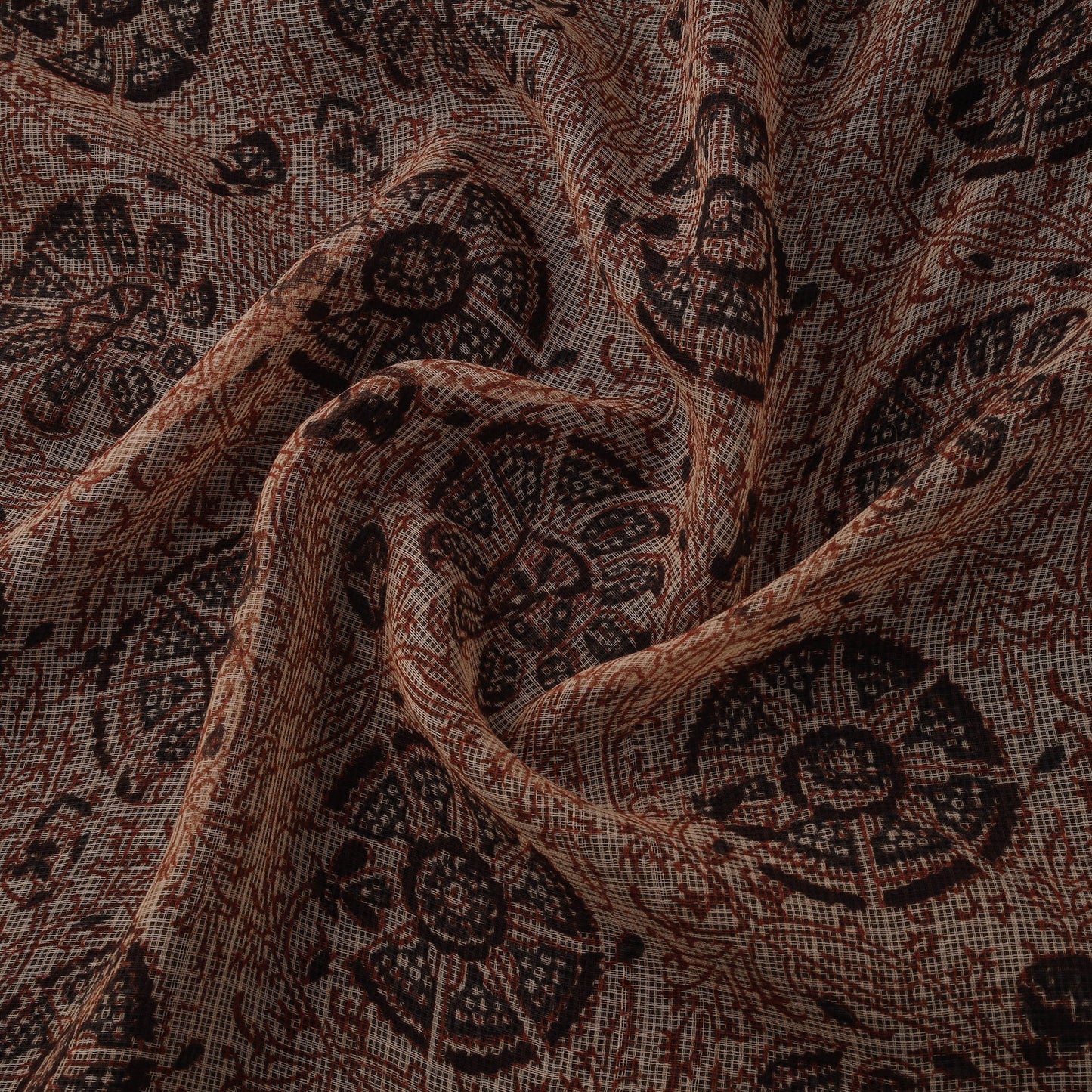Pedana hand block print natural dyed kota doria cotton