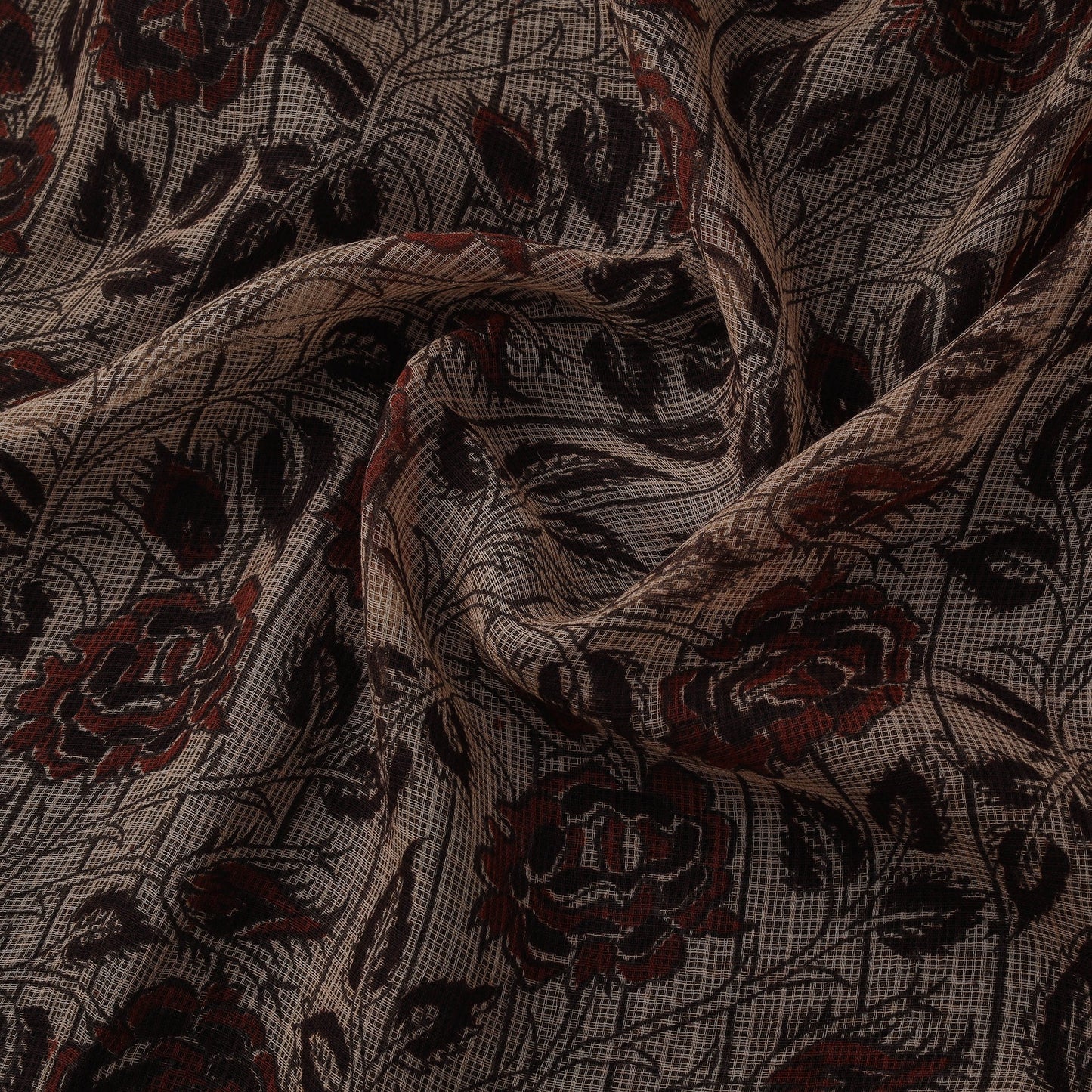 Pedana hand block print natural dyed kota doria cotton
