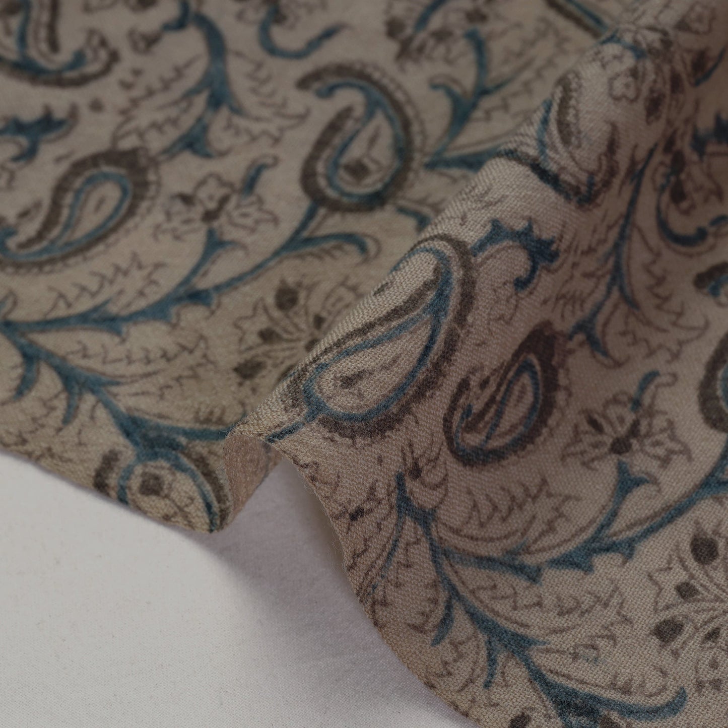  Pedana Kalamkari Block Print Handwoven Wool Fabric