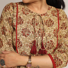 Buy Pedana Kalamkari Block Printed Cotton Kurta with Palazzo Set Online at iTokri.com