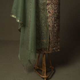 Pedana kalamkari hand block print natural dyed cotton 2pc