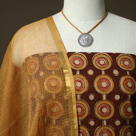 Pedana kalamkari hand block print natural dyed cotton 2pc