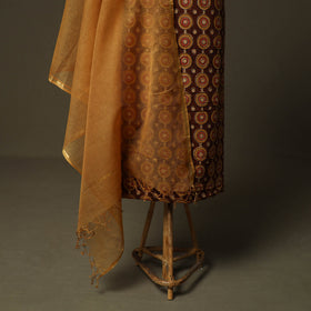 Pedana kalamkari hand block print natural dyed cotton 2pc