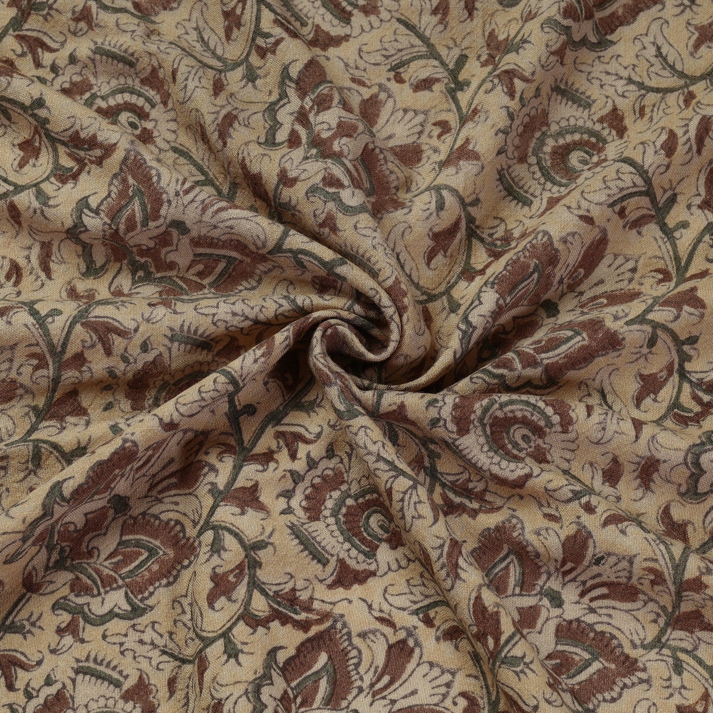  Pedana Kalamkari Block Print Handwoven Wool Fabric