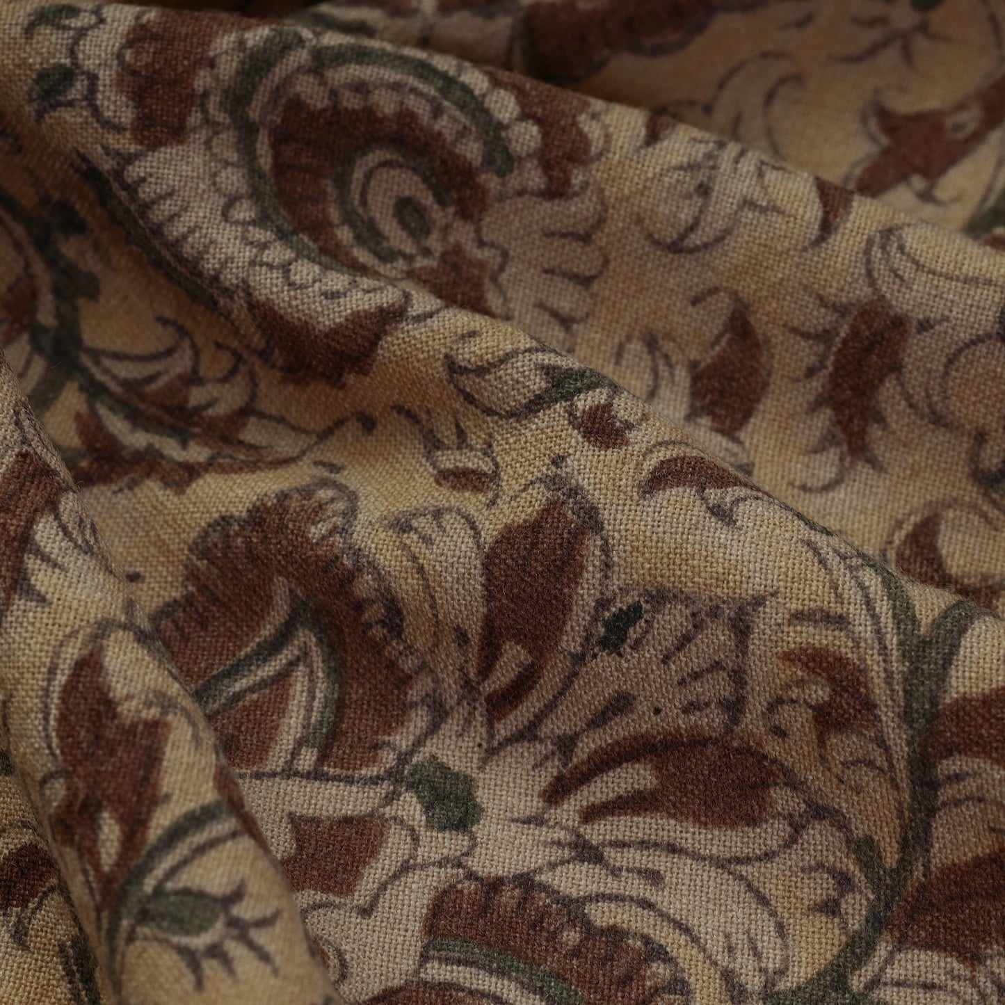  Pedana Kalamkari Block Print Handwoven Wool Fabric
