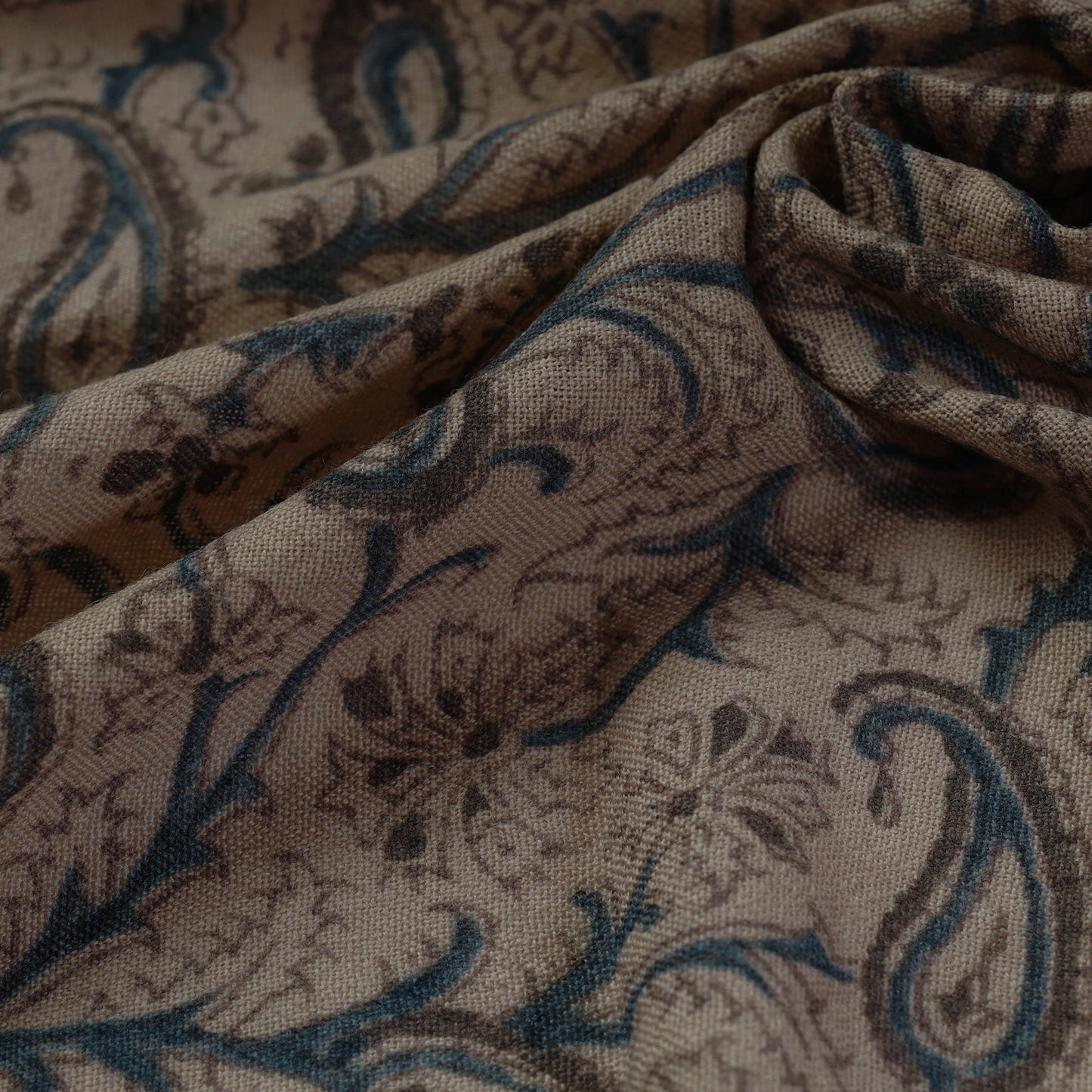  Pedana Kalamkari Block Print Handwoven Wool Fabric