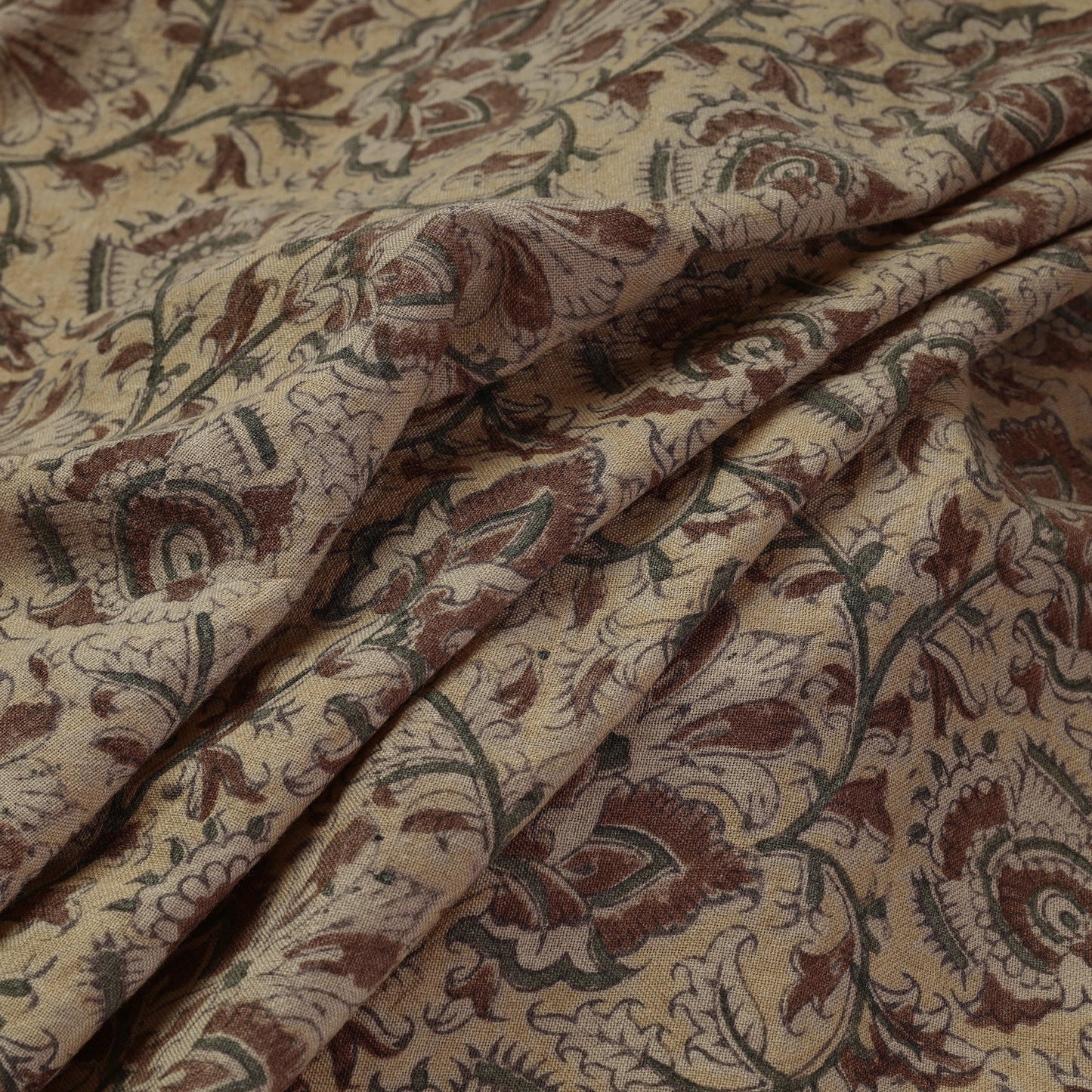  Pedana Kalamkari Block Print Handwoven Wool Fabric
