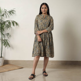  Pedana Kalamkari Block Printed Cotton Flared Dress 09 