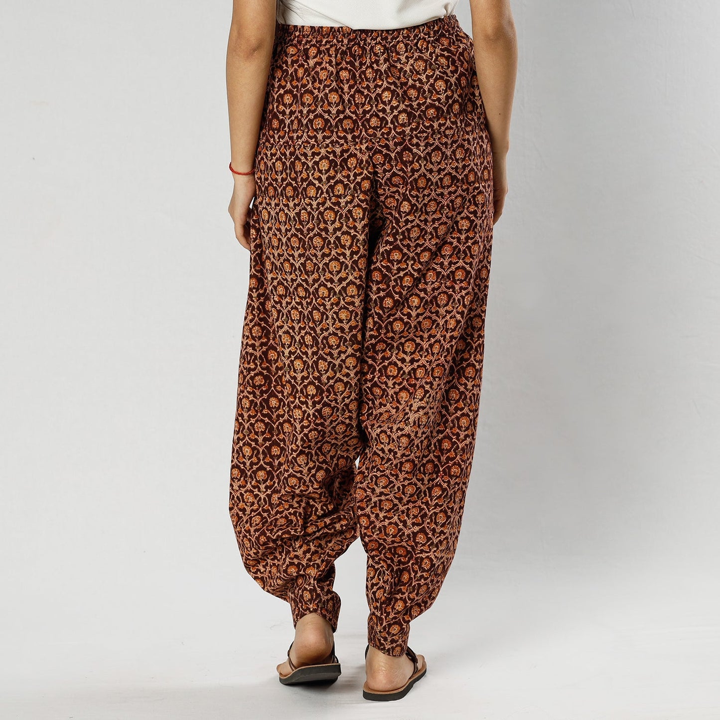 Buy Pedana Kalamkari Block Printing Cotton Elasticated Salwar Online at iTokri.com