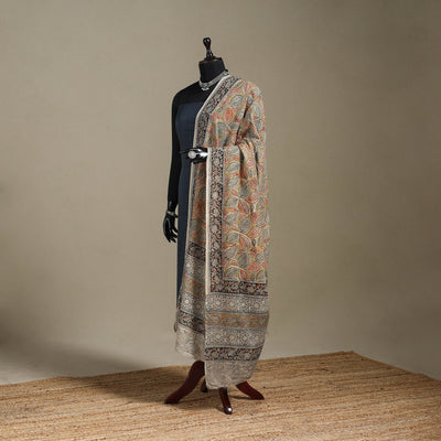 Brown - pedana natural dyed cotton kalamkari dupatta 26