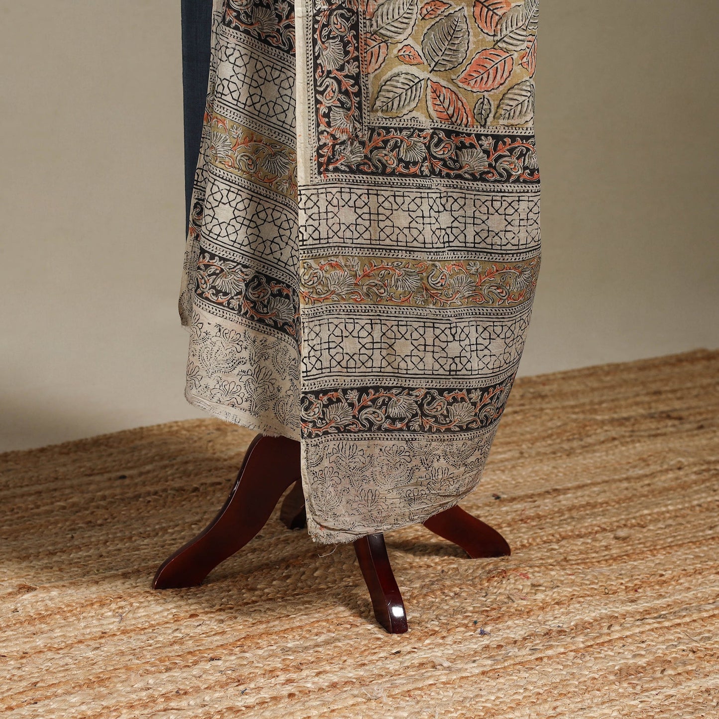 Brown - pedana natural dyed cotton kalamkari dupatta 26