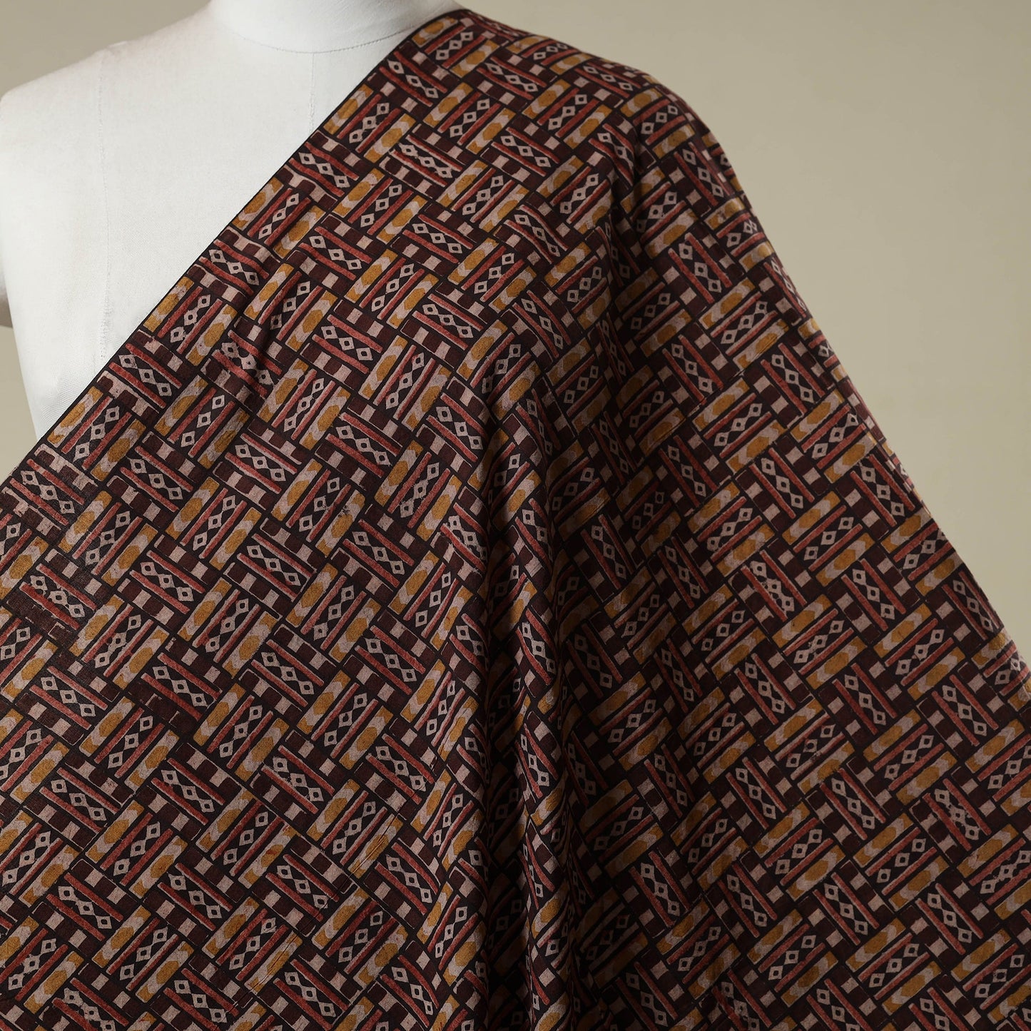 Pedana natural dyed cotton kalamkari fabric 02 - handcrafted