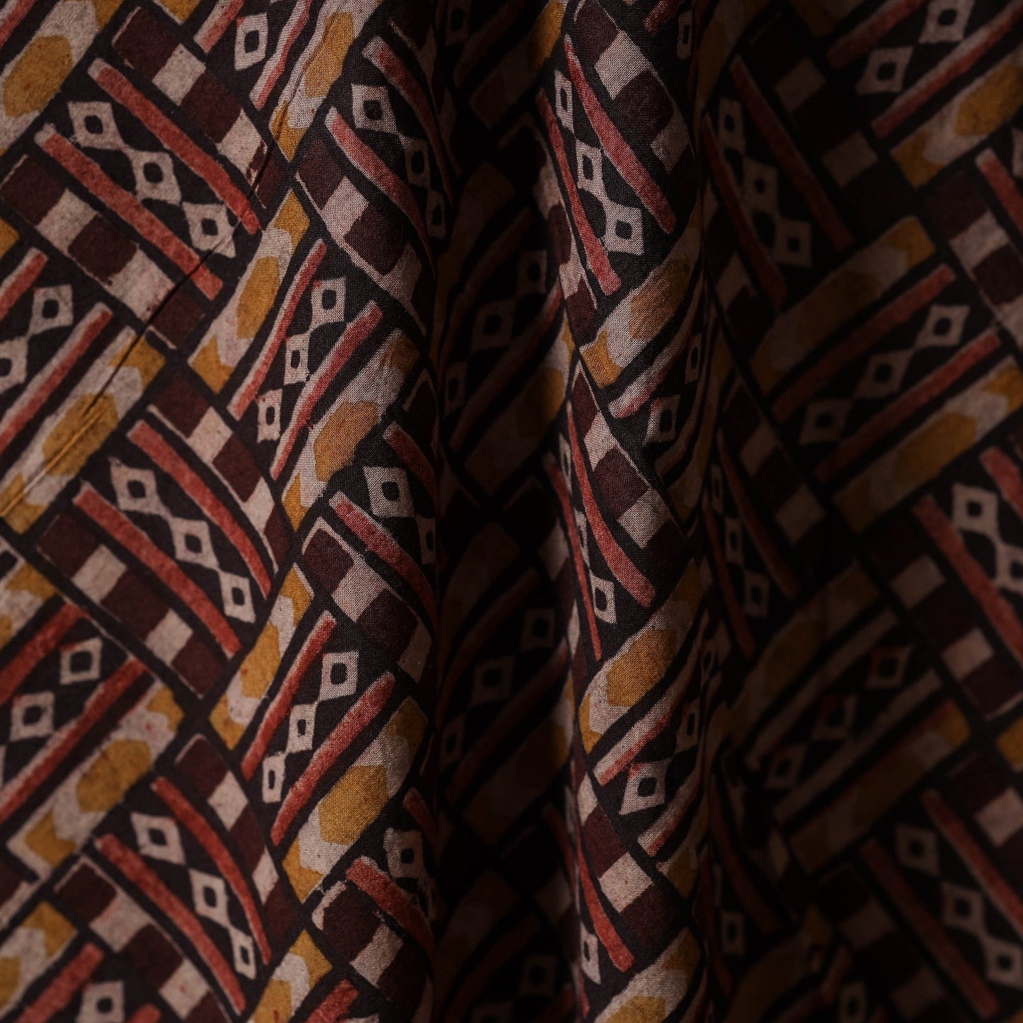 Pedana natural dyed cotton kalamkari fabric 02 - handcrafted