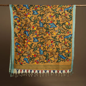 Pen Work Mangalagiri Cotton Handpainted Kalamkari Dupatta
