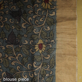Brown - penwork tussar ghicha silk handspun handpainted