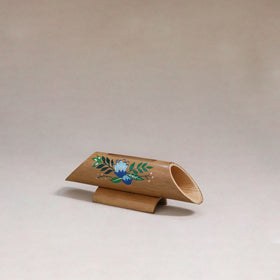 Pichwai handpainted hand carved natural bamboo wood phone