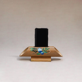 Pichwai handpainted hand carved natural bamboo wood phone