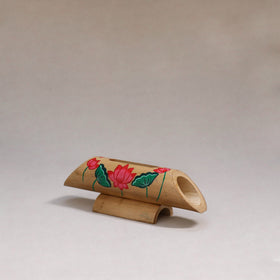 Pichwai handpainted hand carved natural bamboo wood phone