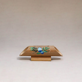 Pichwai handpainted hand carved natural bamboo wood phone