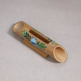 Pichwai handpainted hand carved natural bamboo wood phone
