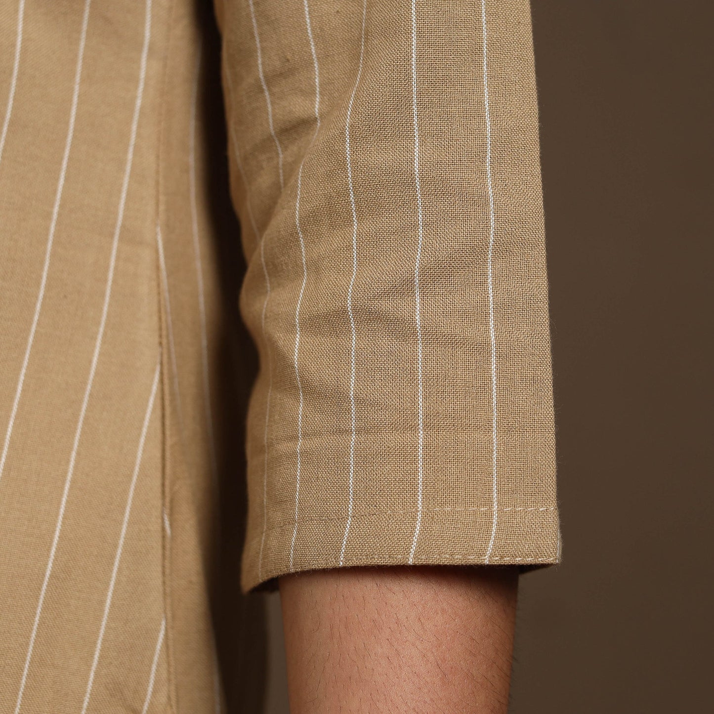 Brown - pintuck straight cotton jacquard kurta 14