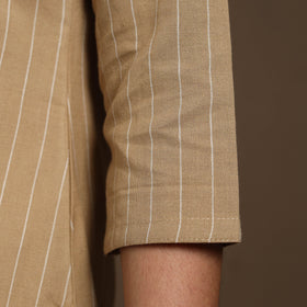 Brown - pintuck straight cotton jacquard kurta 14