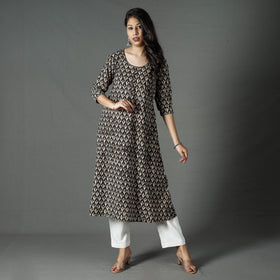  Pipad Block Printed Cotton Long Kurta for Women