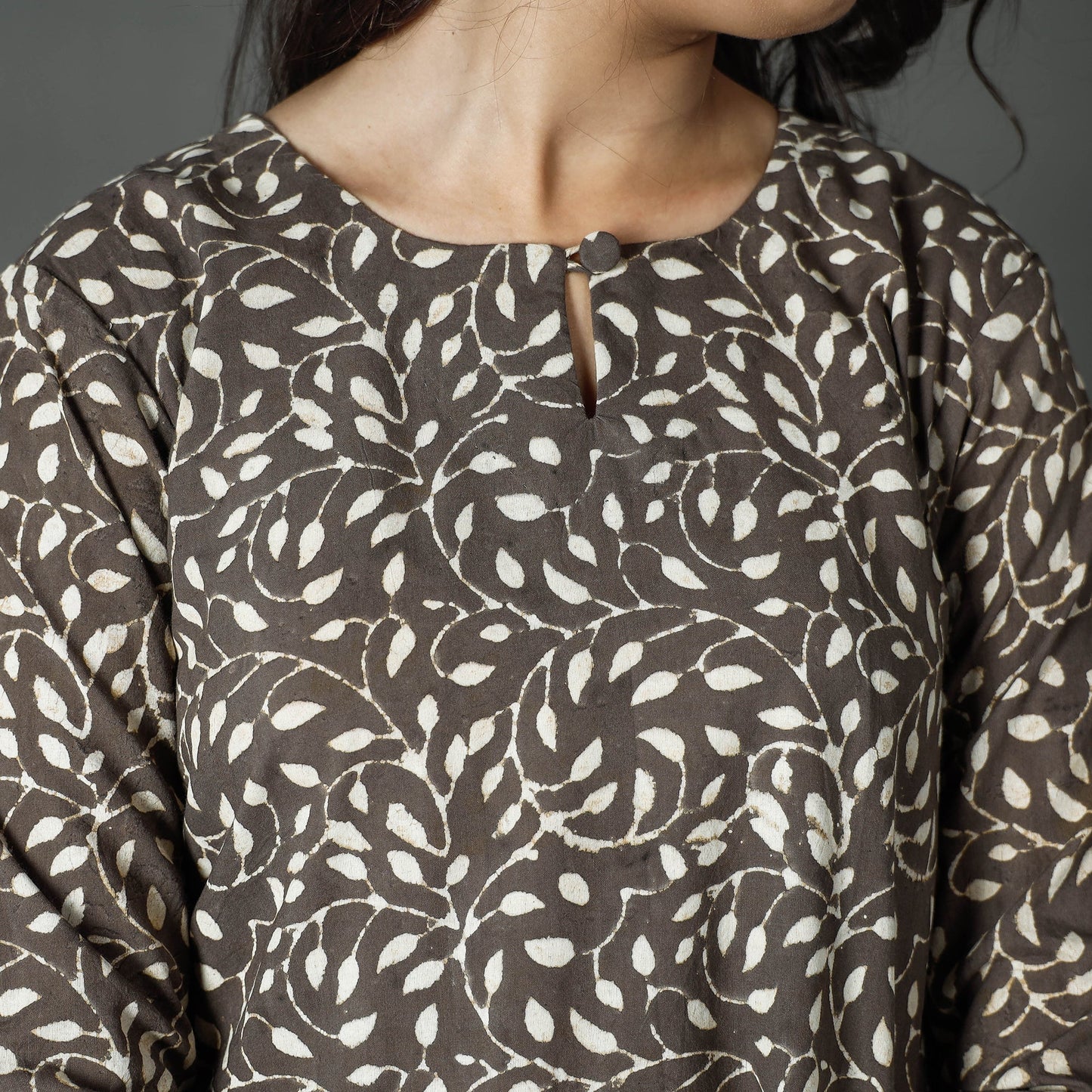 Buy Pipad Block Printed Cotton Long Kurta for Women
