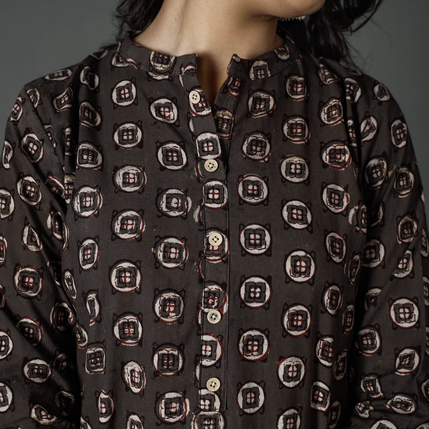  Pipad Block Printed Cotton Long Kurta for Women