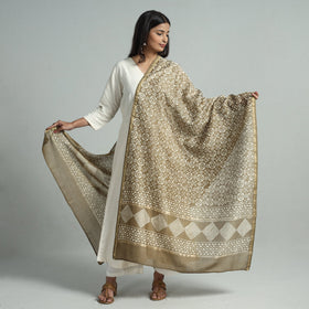 Buy Pipad Block Printed Chanderi Silk Handloom Dupatta 10 Online at iTokri.com