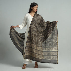 Buy Pipad Block Printed Chanderi Silk Handloom Dupatta 16 Online at iTokri.com