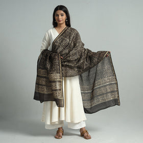 Buy Pipad Block Printed Chanderi Silk Handloom Dupatta 16 Online at iTokri.com
