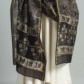 Buy Pipad Block Printed Chanderi Silk Handloom Dupatta 36 Online at iTokri.com